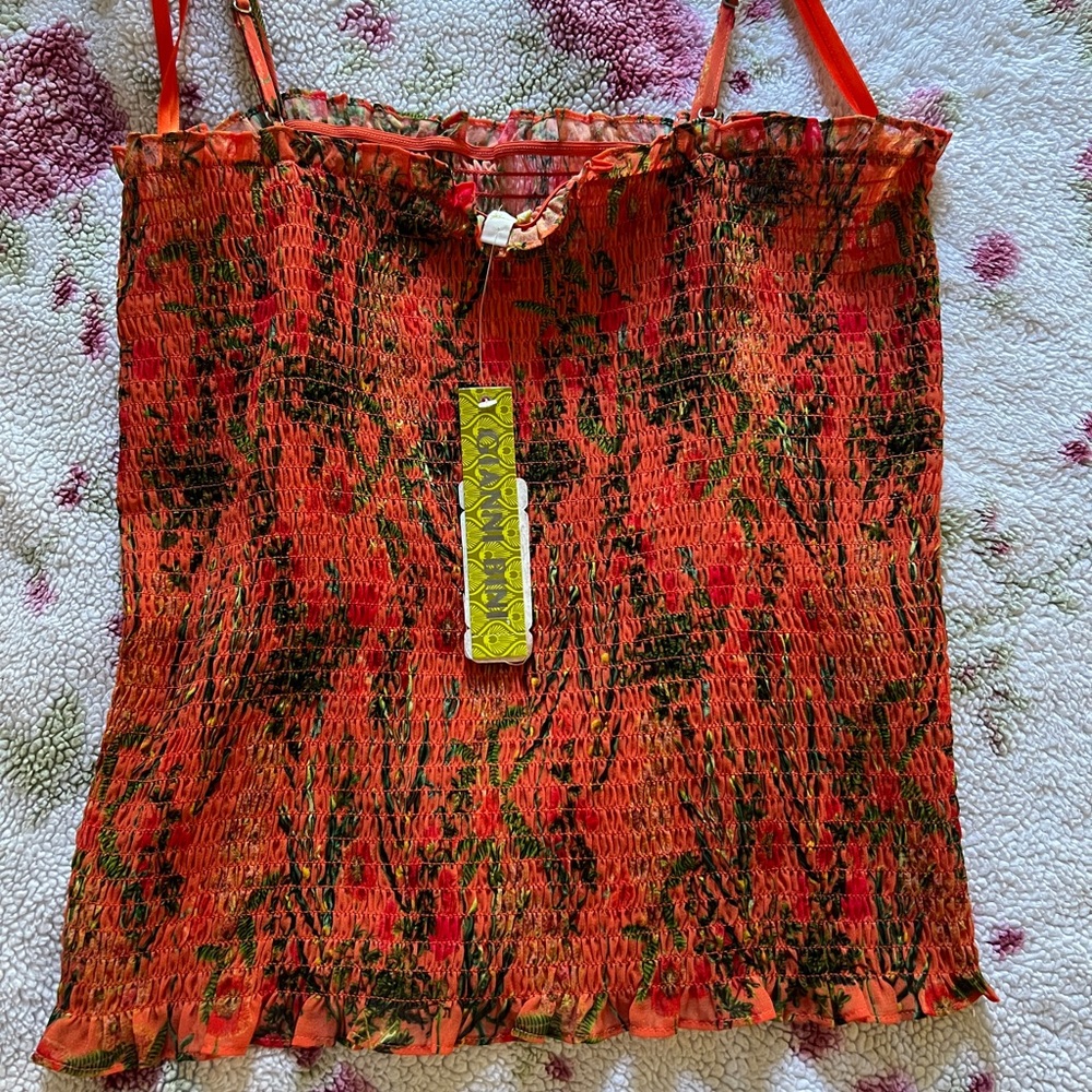 Gianni Bini Orange and Black Camisole